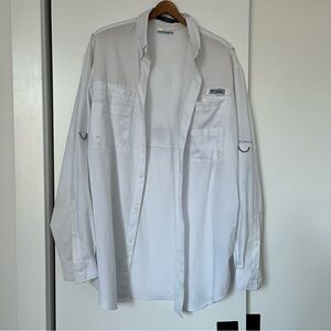 Columbia PFG White Men's Sun/Fishing Shirt